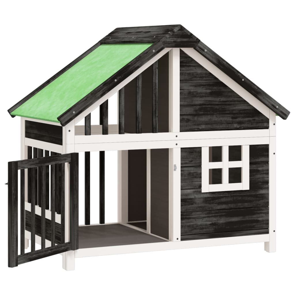 vidaXL Kennel Gray 96x60.5x87 cm Solid Pine Wood