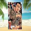Tattoo Tough Man Beach Towel Pool Towel Camping Towel Bath Towel Blanket HD Digital Print Street Male Beach Swim Towel