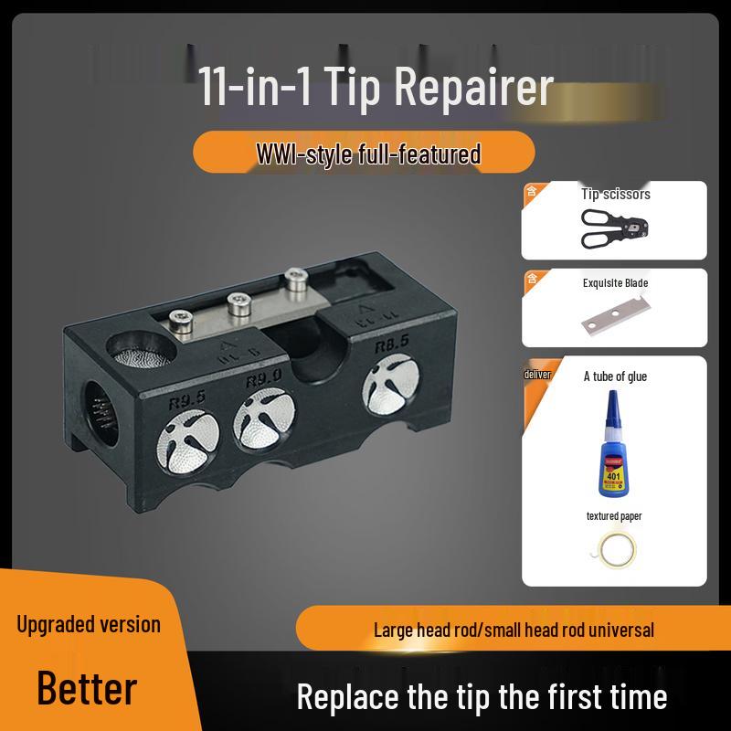 Professional 11-in-1 Billiard Cue Tip Repair Tool