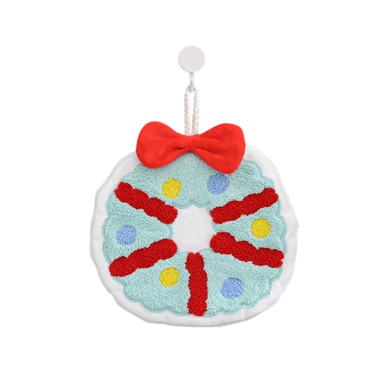 Christmas Hand Towel Creative Snowman Santa Claus Shape Handkerchief Towels Kitchen Bathroom Absorbent Hand Cloth Xmas Decor