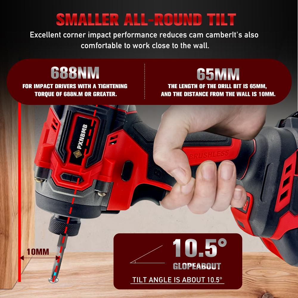 21V 688NM Brushless LED Electric Impact Drill Cordless Drill Electric Screwdriver DIY Driver Power Tools for Makita 21V Battery
