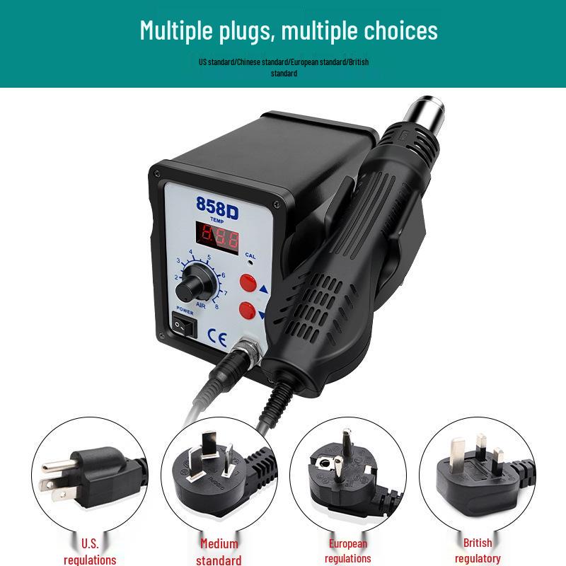 858D High-Power Hot Air Gun Desoldering Station with Adjustable Temperature & Digital Display for Professional Soldering Repair