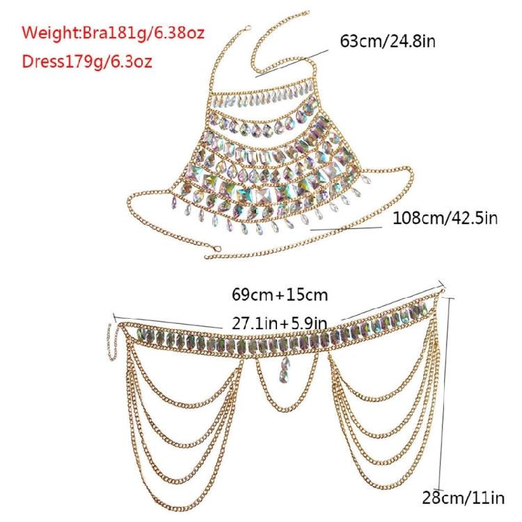 Simple Rhinestone Body Chain Crystal Bikini Bra Body Chain Jewelry Sexy Chain