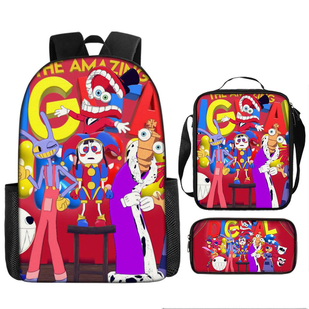 Magic Digital Circus Schultasche Grundschule 3.-4.-5. Klasse Leichtgewicht Großes Fassungsvermögen Rückenschutz Cartoon Anime Rucksack