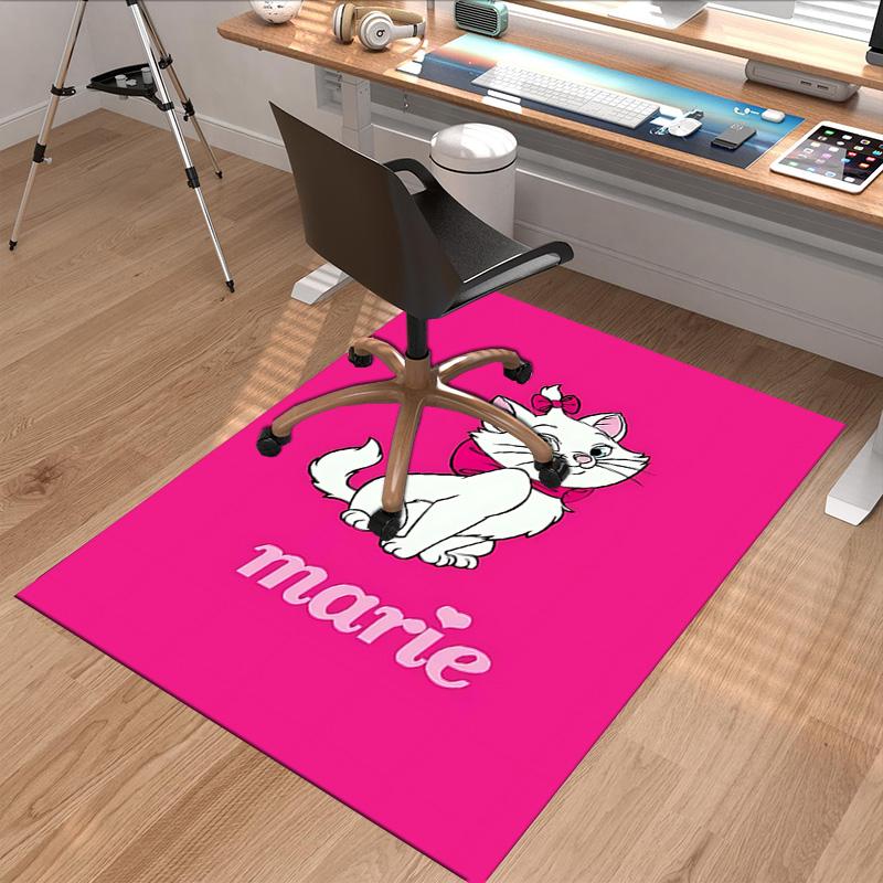 Pink Background White Cat Carpet For Playroom Bedroom Living Room Sofa Home Decorkids Game Area Rug Nonslip Floor Mat