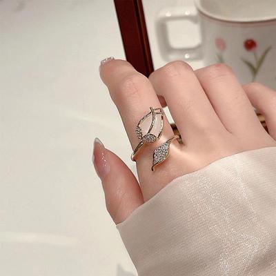 Módní Osobnostní Niche Design Prémiový Pocit Tulipán Dámský Letní Trendy Prsten Hypoalergenní Neformální Každodenní Jemný Minimalistický Velikost Nastavitelný Prsten