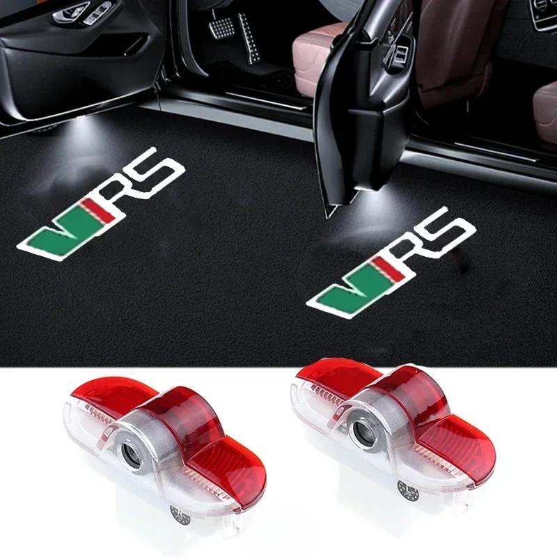 2PCS Car Door Welcome Courtesy Lights Ghost Projector Shadow Lamps for Skoda VRS Logo Octavia A5 MKII 2006 2008-2013 Accessories BS2