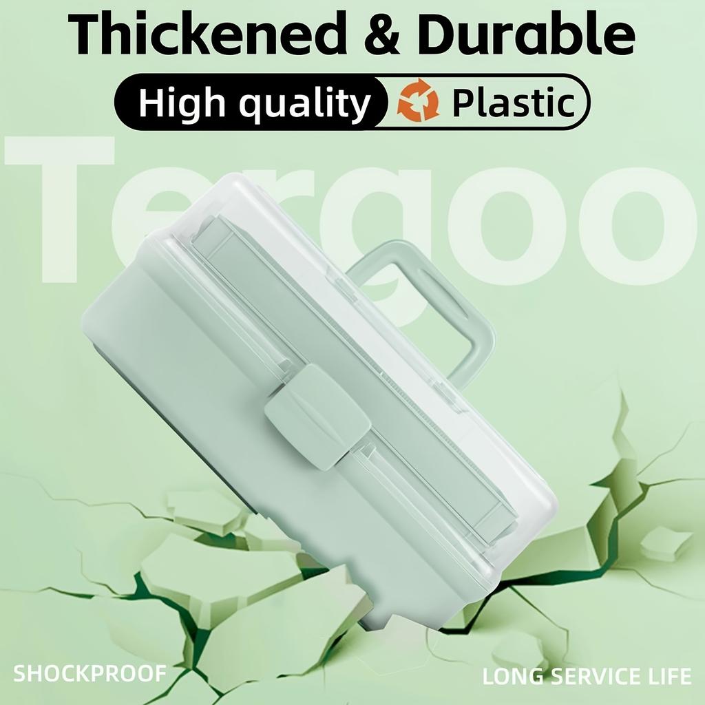 3-stufige verstellbare faltbare Bastel-Organizer-Box - Robuste Kunststoffaufbewahrung mit transparentem Deckel für Kunstbedarf, Werkzeuge, Medikamente, Nähen & Malen