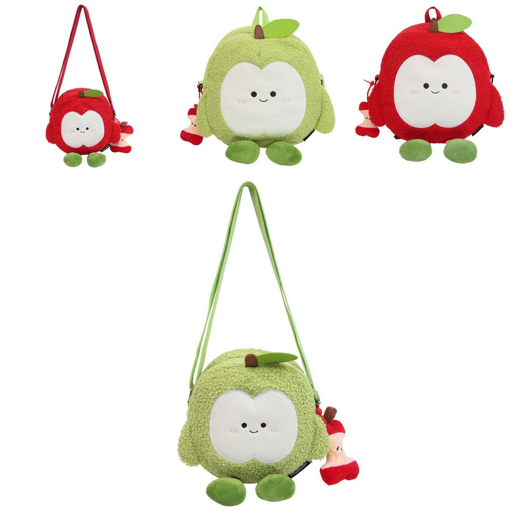 Winter Cute Apple Canvas Shoulder Bag For Students Compact Stylish Daily Carry