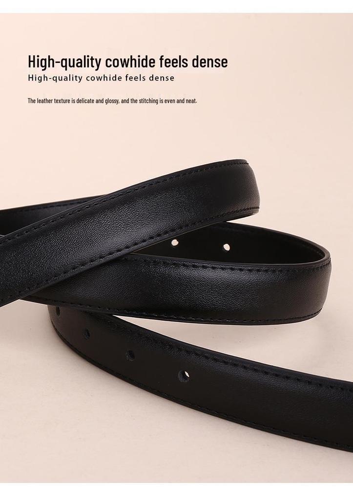 2024 Women's High-End Cowhide Pin Buckle Belt for Business and Formal Wear