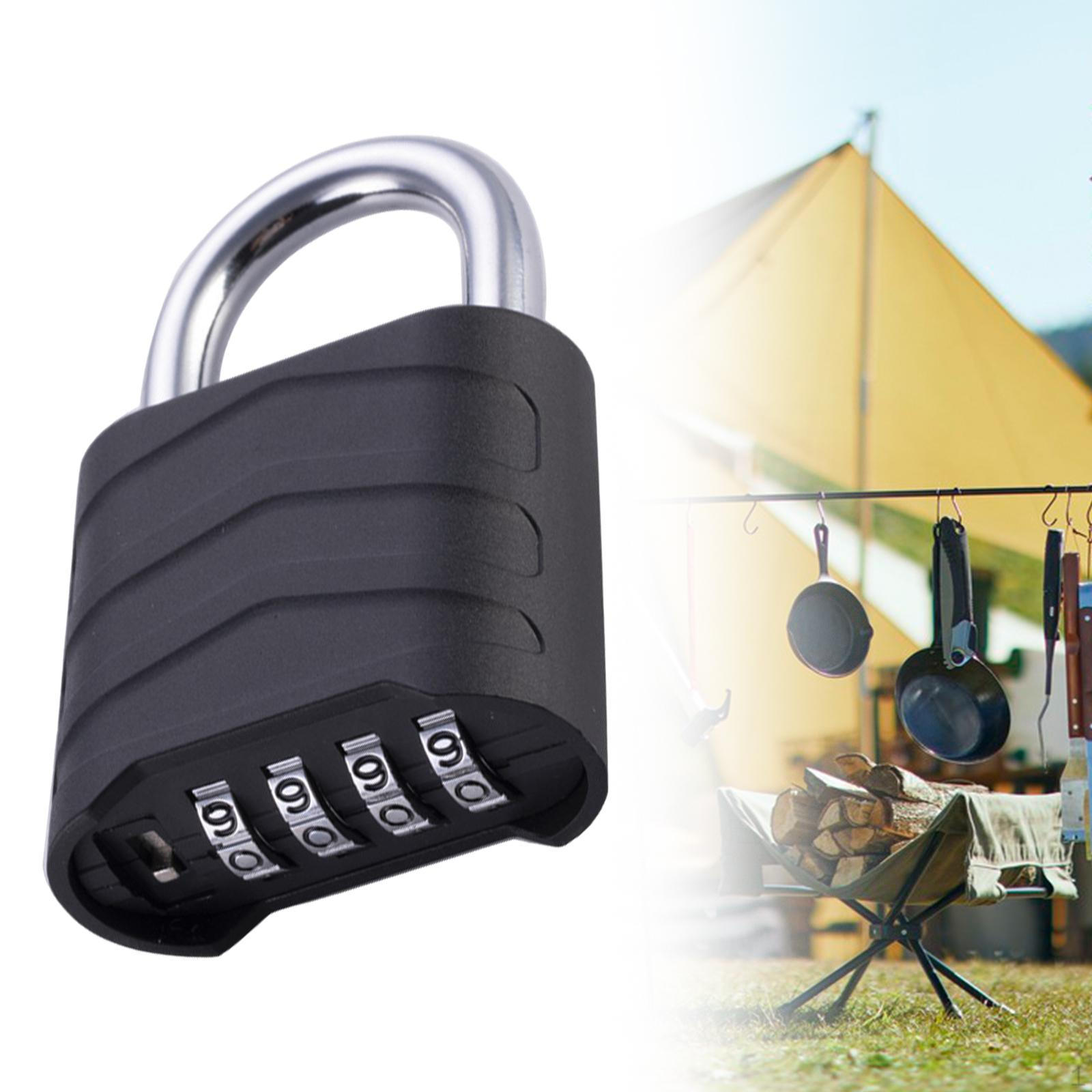 

Кодовый замок, навесной замок с 4-значным паролем, сбрасываемый замок для двери, комбинированный для ворот серебряный