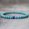 Simple Style 6mm Stone Bracelet For Men Turkey Evil Eyes Braclet White Blue Red Howlite Beaded Braslet Meditation Healing Joias