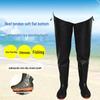 Waterproof Leather Wading Pants with Boots for Fishing and Rice Planting