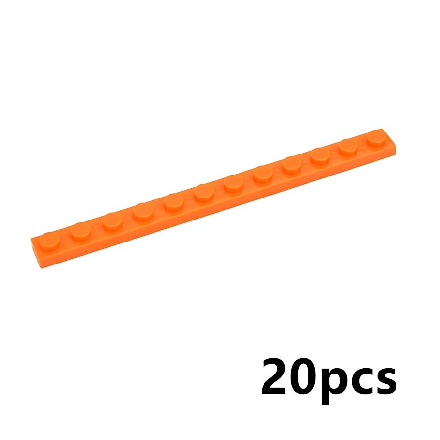 20Pcs MOC Thin Bricks 60479 Plate 1x12 Dots Model Building Blocks Bulk Colorful Parts DIY Educational Technical Classic Kid Toy