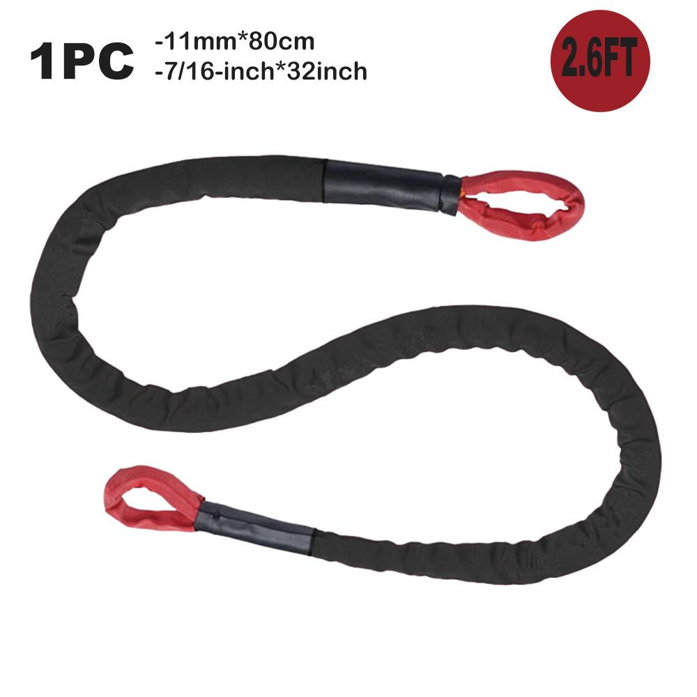 Custom Synthetic UHMWPE Braided Recovery Winch Rope with Protective Sleeve for Vehicle Towing Processing Service Cutting