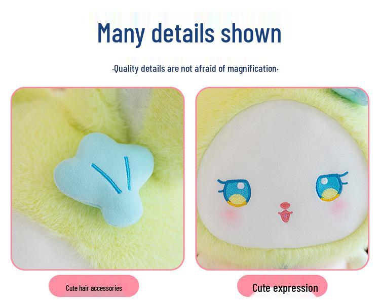 Colorful Mermaid Rabbit Plush Toy Pillow, Creative Gift for Girls