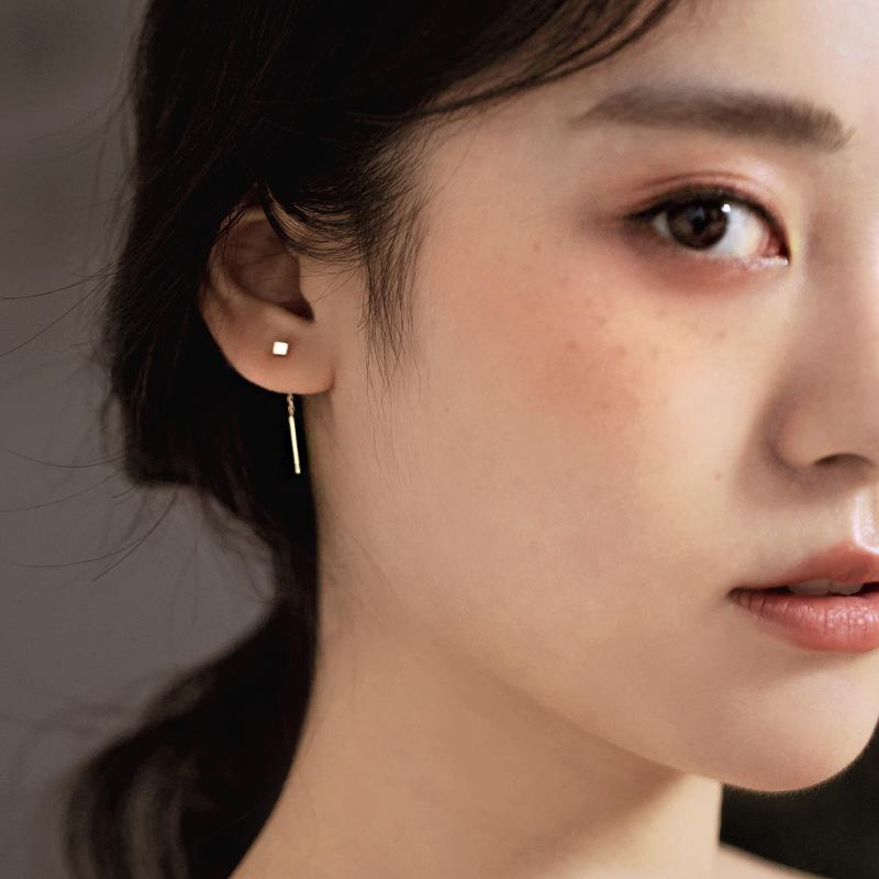 2021 Korean Earings Geometric Block Long Tassel Bar Drop Earrings for Women Minimalism Personality Ear Line Dangle Jewelry Gift