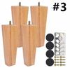 Readygohigh Furniture Legs, Set of 4, 6/10/15cm, M8 Screws, Sofa Legs, Table Legs, Solid Wood Furniture Feet, Square Feet, Table Legs, Wooden Sofa Leg
