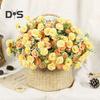 Artificial Carnation 20 Heads Realistic Fake Silk Flower Wedding Party Home Office Table Centerpiece Faux Floral Plants Branch Decoration
