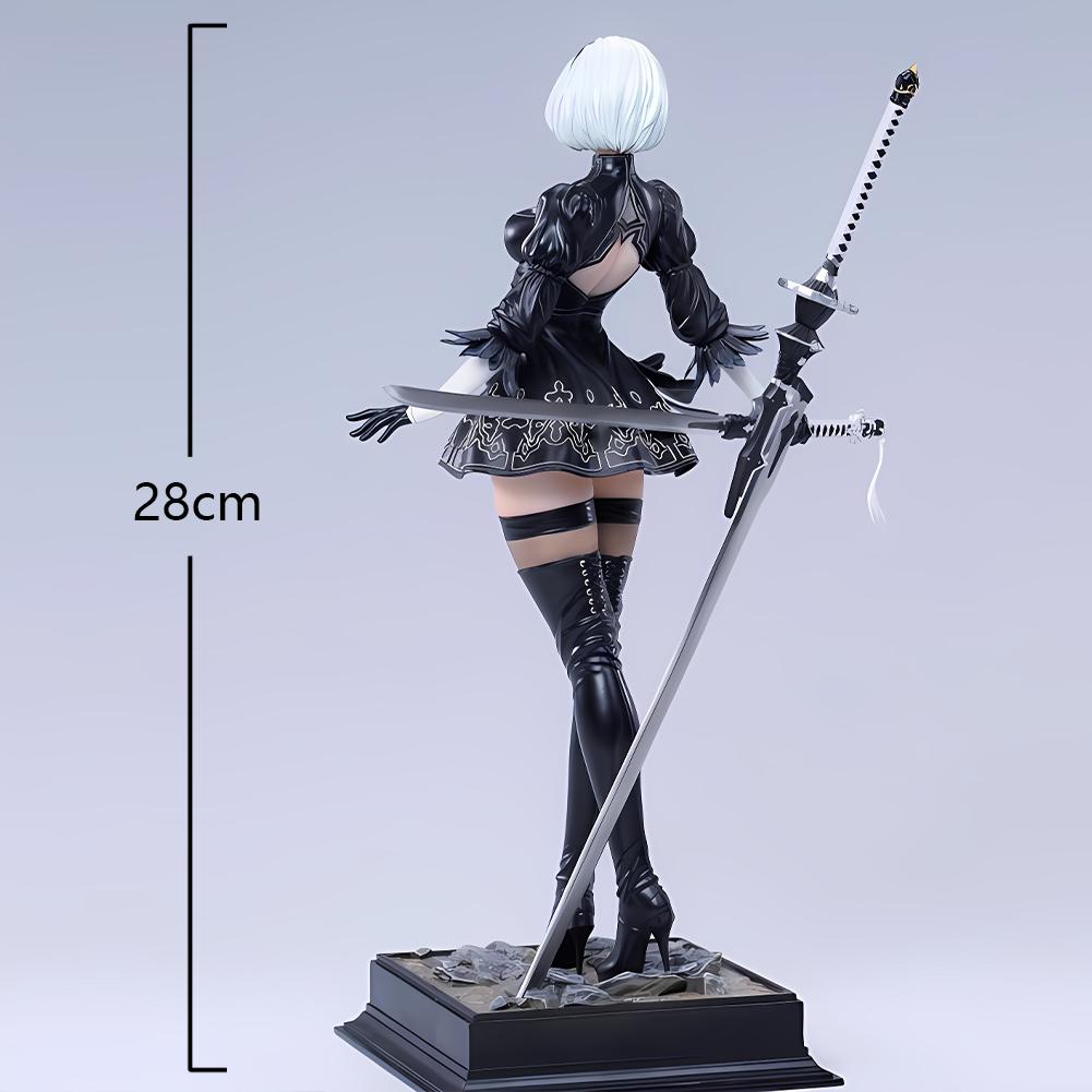 Nier Anime Yorha No.2 Type Sword Model Collection Ornament Gift 2B B Figure 9s Action Holding Pose Statue Articulated Poseable Detailed Movable Scale