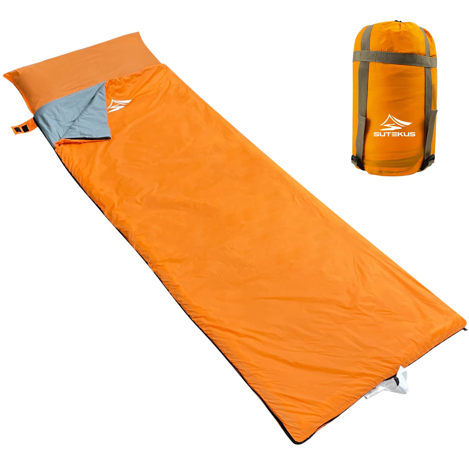 

Sutekus Sleeping Sleeping Outdoor Ultra Envelope включает в себя минимальную рабочую 8 удобную 15-градусную сумку, сумку, кемпинг, компактную, легкую, тип, оранжевый