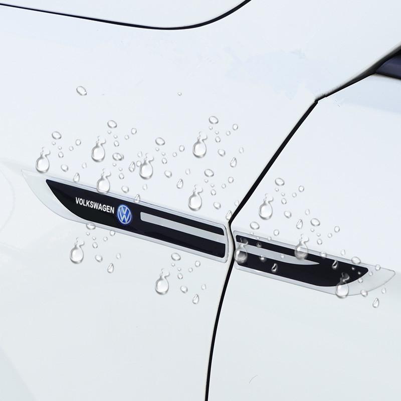 Hub Caps New 2pcs Epoxy Sticker Car Fender Side Wing Emblem Badge Sticker For VW Volkswagen Polo Jetta Golf Passat Tiguan Touran QK7