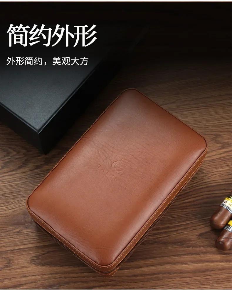 Classic Leather Cedar Wood Cigar Humidor Portable Travel Humidor Smoking Accessories