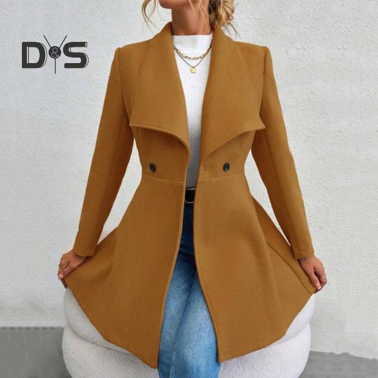 Damen Mittellanger Mantel, Winddichter Mantel mit Reverskragen für Damen, Warme, Stilvolle Oberbekleidung für Frühling und Herbst