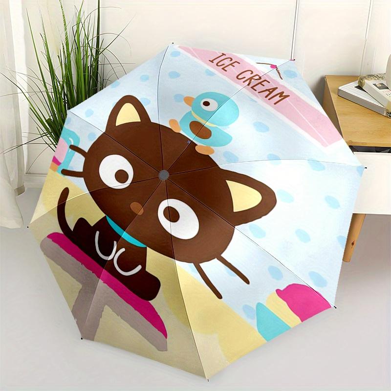

Chococat,Ice Cream Automatic Umbrella-Foldable, Durable 8-Bone Design, Compact and Stylish, Great for Camping, Halloween, Christmas, Mother