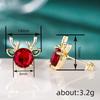 Cute Antler Shaped Women Stud Earrings Inlaid Shining CZ Christmas Elegant Accessories Festival Party Jewelry for Lady