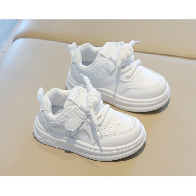 Spring and autumn new children's white sneakers, boys' sports shoes, lightweight girls' casual sneakers, soft-soled baby shoes