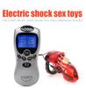 Electric Pulse Shock Chastity Cock Cage Male Masturbator Erotic Dildo Vibrator Penis Stimulation Belt Lock Sex Toys for Men 18+
