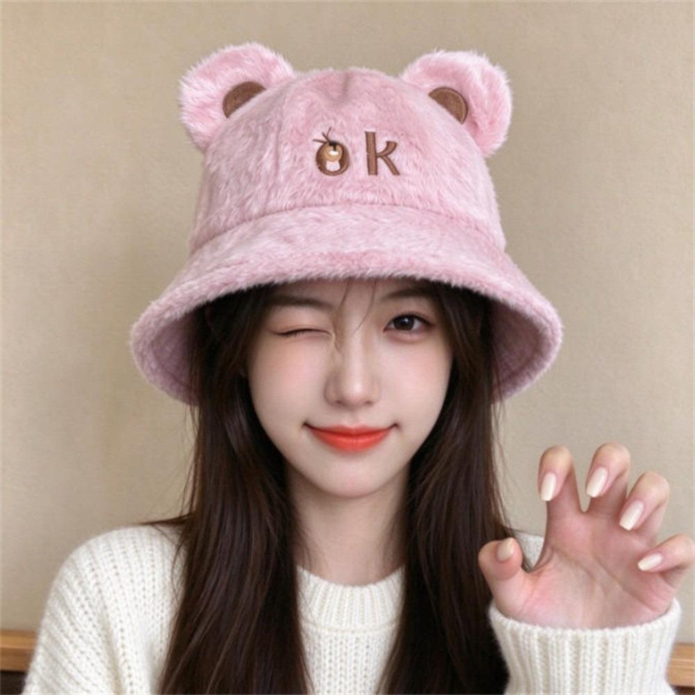 Thickened Plush Bucket Hat Windproof Beanies Hat Fashion Winter Hat Outdoor