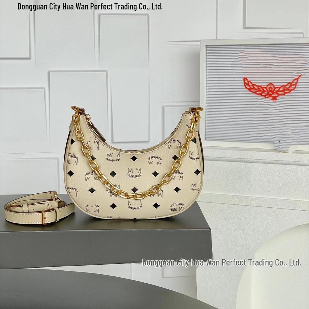 M House 2025 Women's Crescent Crossbody Bag - Versatile Half-Moon Shoulder and Underarm Chain Handbag