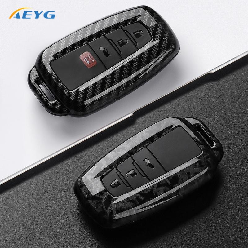 Abs Carbon Fiber Car Key Case Cover For Toyota Prius Camry Corolla Chr C-Hr Rav4 Land Cruiser Prado Keychain Holder Accessories
