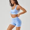 Women's Frosted Sport Yoga Set: High-Waisted Butt-Lifting Shorts & Bra