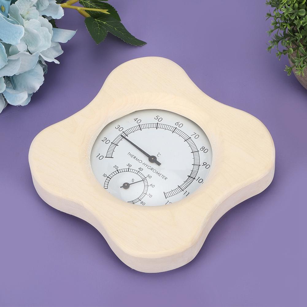 Sauna Room 2 In-1 Wood Thermo Hygrometer Thermometer Hygrometer Steam Room Accessories