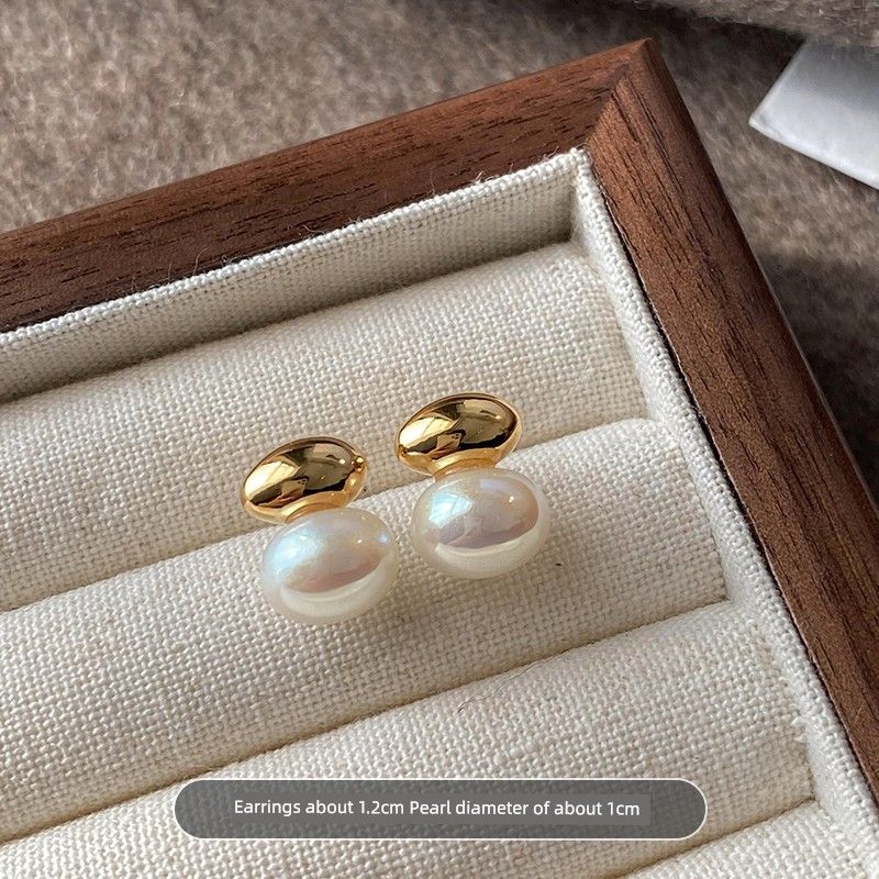 

Niche Style Steamed Buns Female Best Selling Temperamental Pearl Stud Earrings Small size pearl s925 silver needle pair]