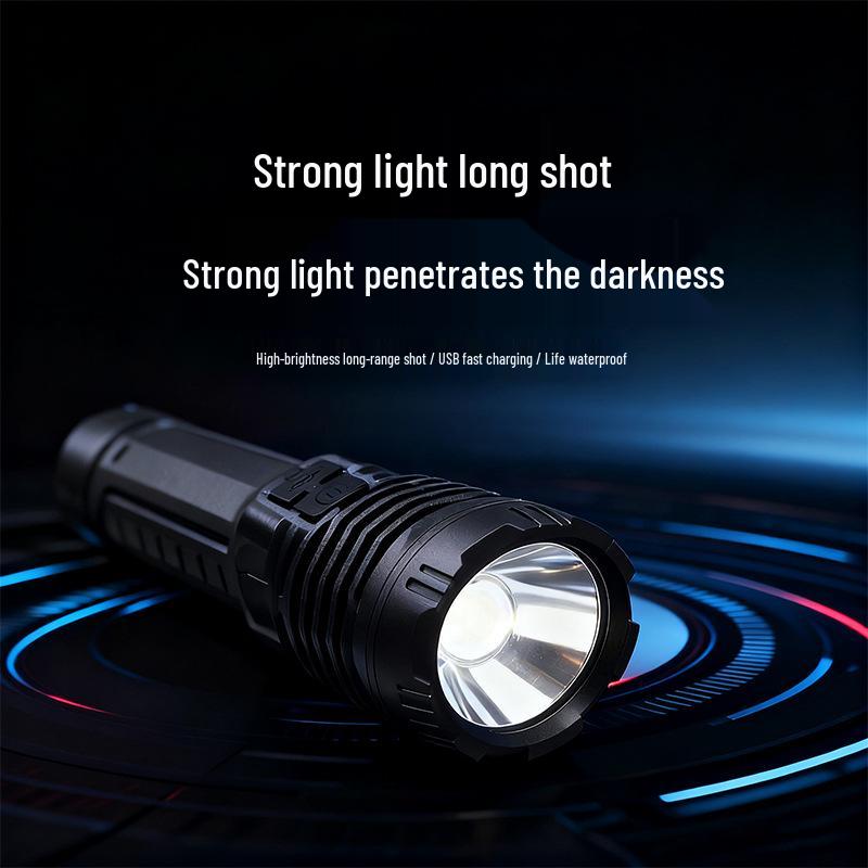 Rechargeable Zoom Flashlight with Digital Display and Long Battery Life - Super Bright Far and Near Outdoor Lighting