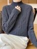 Women's Casual Sweater - Soft Thick Half-Turtleneck Long Sleeve Pullover, Loose Fit Solid Color Top with Medium Stretch, All-Season Sweater