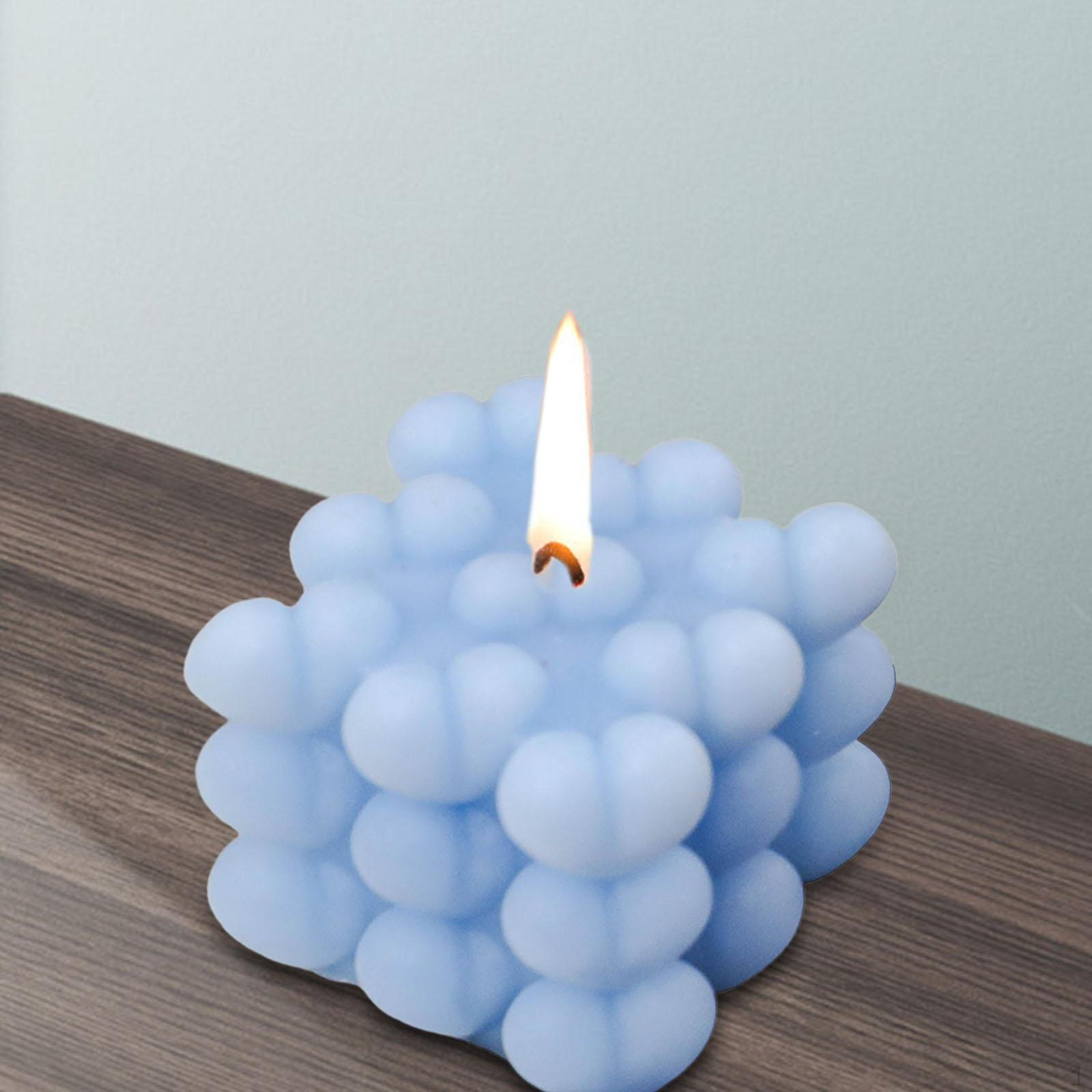 

Bubble Cube Candle Aromatherapy ,6.5x6.5x7cm Women Gift White синий