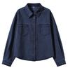 Retro Blue Washed Denim Women's Long Sleeve Shirt Jacket - Spring 2026 Fashion