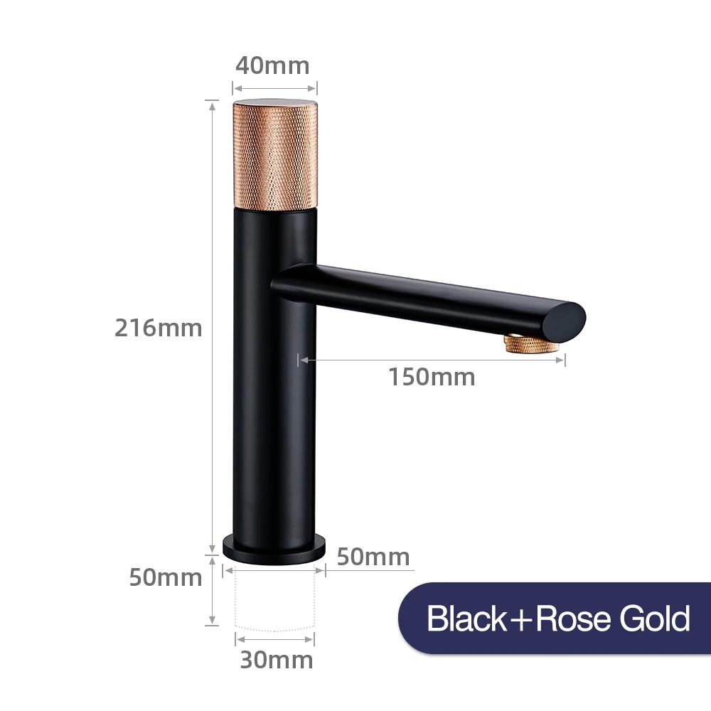 Knurled Faucet Matte Gold Basin Faucet Bathroom Tap Single Handle Hot and Cold Sink Faucet Knurled Mixer Brass Material