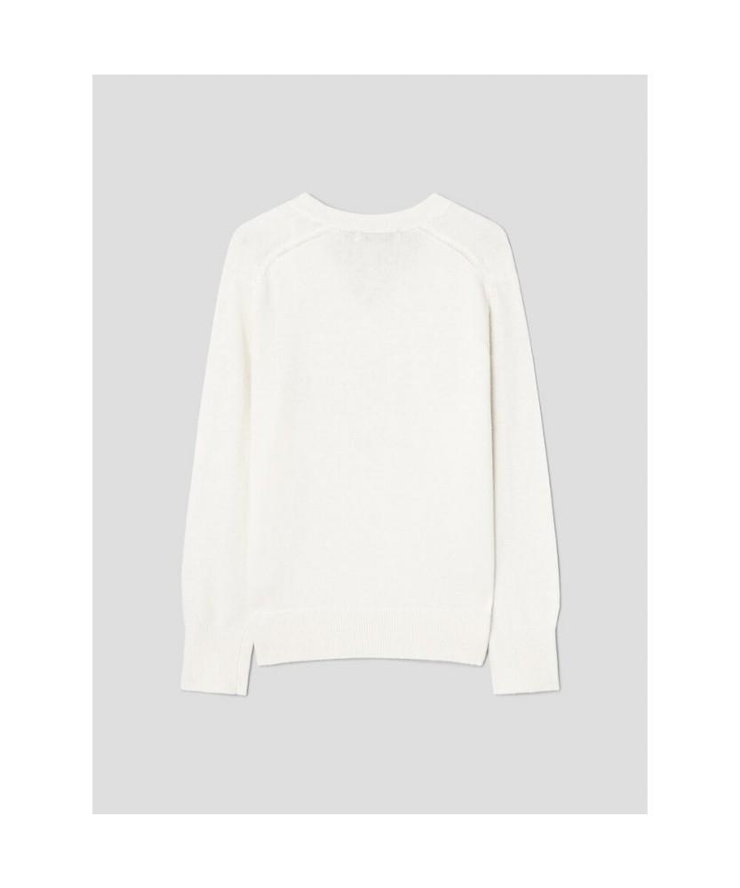 8SECONDS V-Neck Long-Sleeve Pullover Ivory