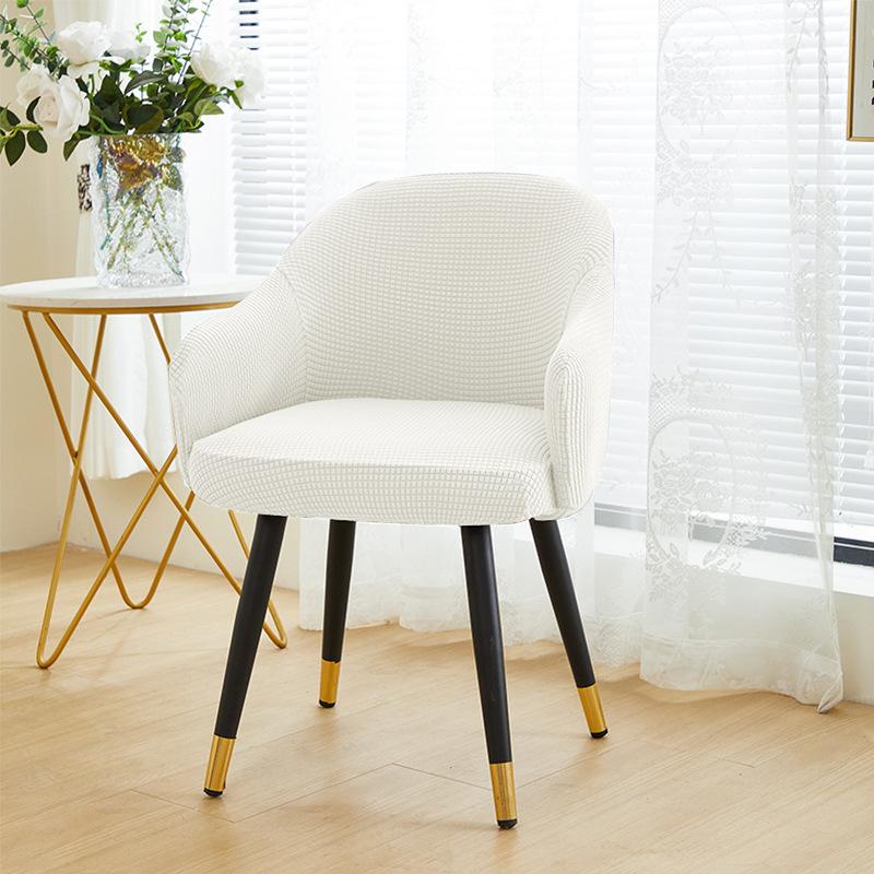 Corn Grain Fleece with Armrest Backrest Chair Cover All Seasons Universal Solid Color Curved Stool Cover