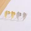 Fashion Zircon Wing Stud Earrings For Women Luxury Shiny Creative Angel Wings Ear Studs Jewelry Gifts