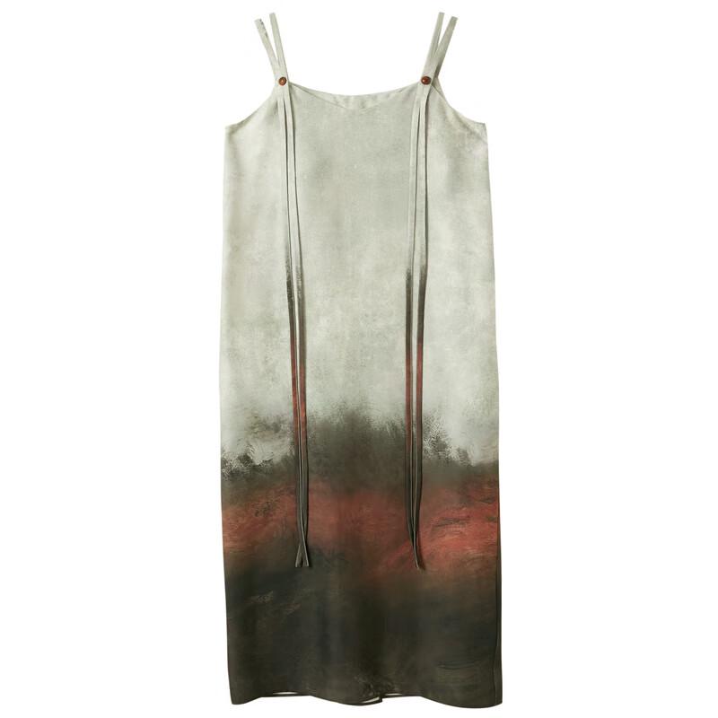 Sancai New Chinese Style Gradient Dye Camisole Dress