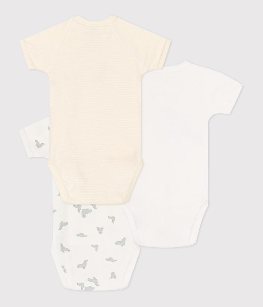 Short Sleeve Body Set A0CB9 Multicolor 1 6 Months 67cm [Petit Bateau] 3-Piece