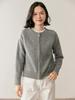 Women's Cashmere Round Neck Zipper Cardigan - Autumn/Winter Collection: Thick, Solid Color, Short, Loose Knit
