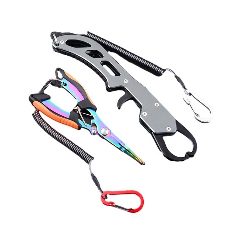 Multi-Function Fishing Pliers Fish Lip Grippers Hook Remover Portable Fishing Lines Cutter Scissors Comfortable Grip